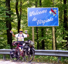 Kathy with loaded touring bike